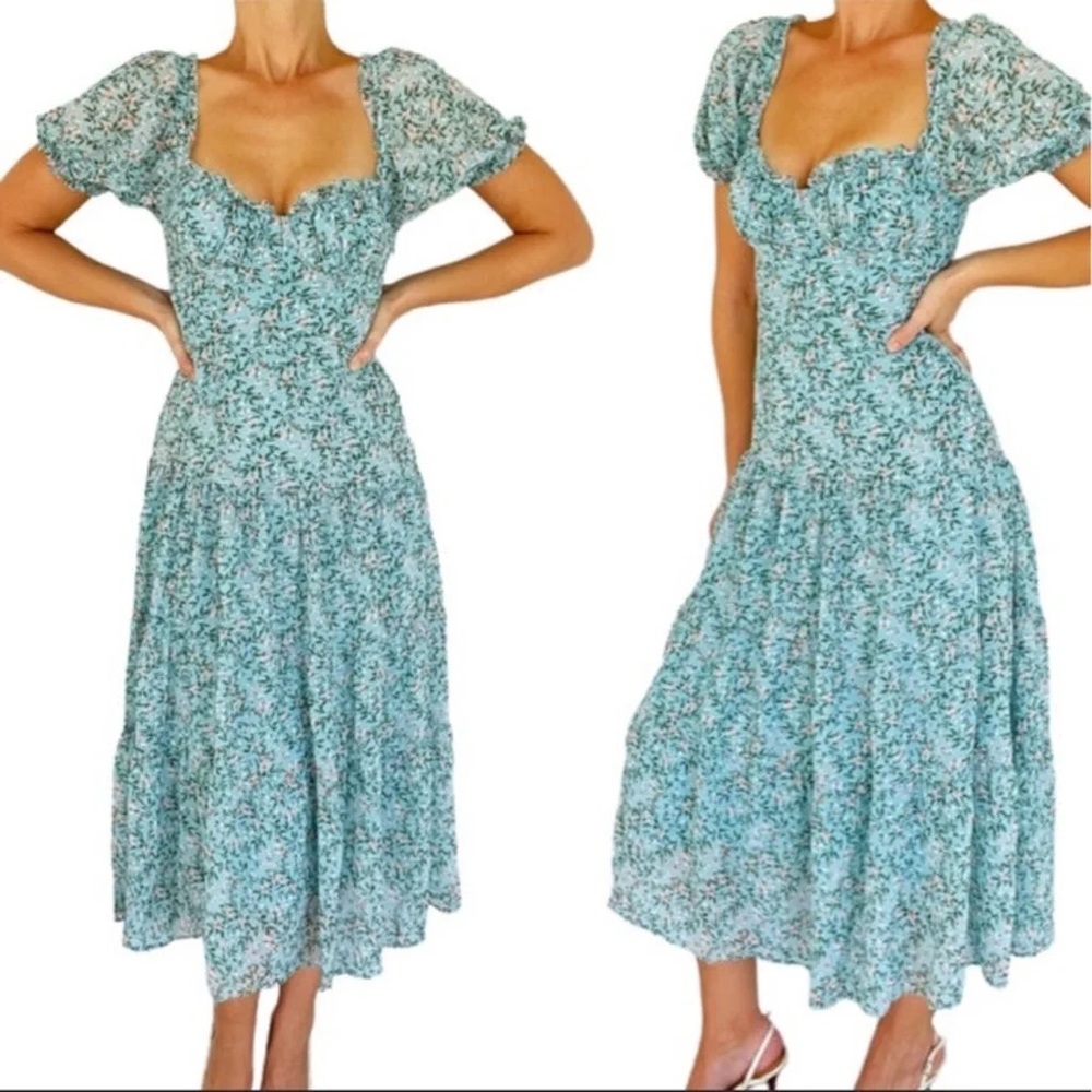 Astr The Label Blue Floral Dress